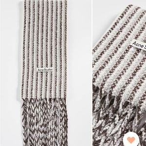 Acne Studios Brown and White Striped Scarf